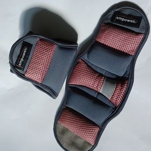Empower pair of 1.5lb ankle/wrist weights velcro fastening gray and pink color